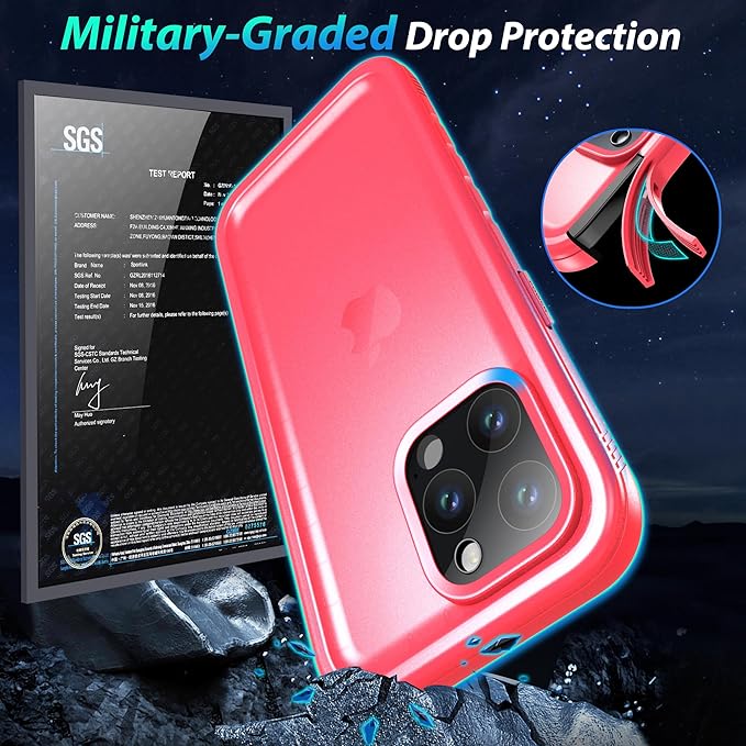 SPORTLINK for iPhone 15 Pro Max Case - IP68 Waterproof Military Protective Full Body Heavy Duty Shockproof 360 Sealed Dustproof with Camera Screen Protector Cover for i Phone 15 Pro Max 6.7" Pink