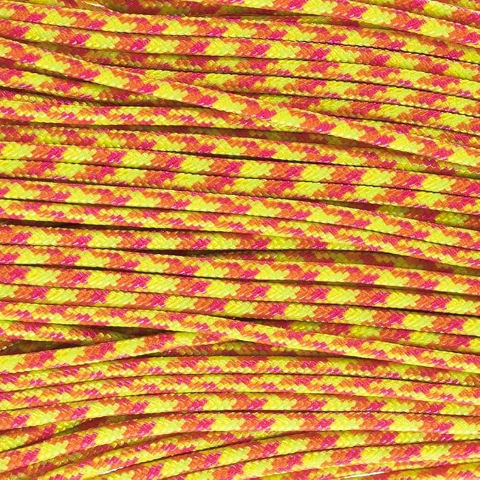 Paracord Planet 275lb Paracord – 3/32 Inch (2.38 mm) Nylon Crafting Cord with 5 Strand Inner Core – Starburst (50 ft)