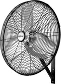 Hurricane Pro Commercial Grade Oscillating Metal Wall Mount Fan w/ 3 Speeds, Black, 20" - Corded Electric Air Cooling Unit w/ Powerful 4600 CFM Airflow for Home, Garage, Gym, Workshop & Greenhouse