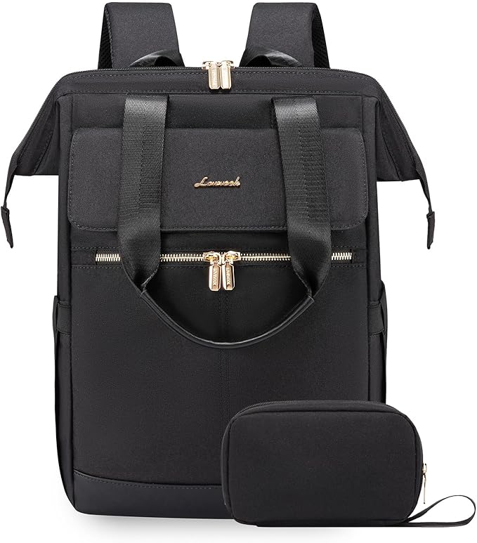 LOVEVOOK 18 Inch Laptop Backpack for Women, Large Capacity Travel Backpack with Organizer Bag, Waterproof Carry on Backpack Purse Work Bag with USB Port for College Teacher Nurse, 2PCS