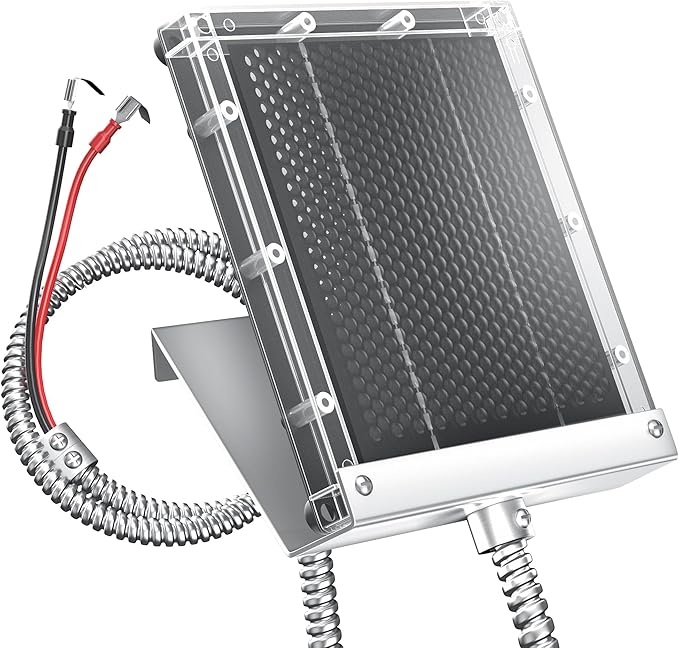 POWOXI 6V Solar Panel for Deer Feeder: 1.5W Waterproof Solar Battery Charger with Mounting Bracket Alligator Clip Feeder Solar Panel 6 Volt Solar Panel