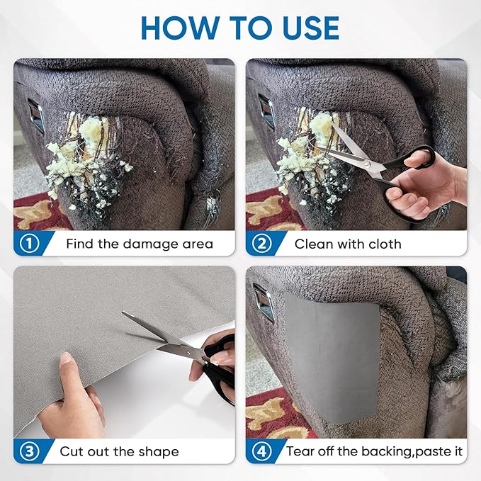 Canvas Patch 4 "x 60 ", Self-Adhesive Waterproof Canvas Patch Set for Repairing Tents, Couch, Boat Covers, Camping Chairs, Awnings, Car Seats.(Gray)