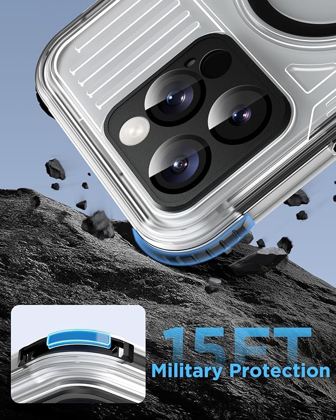 for iPhone 16 Pro Max Waterproof Case with Magsafe, Built-in [Camera & Screen Protector] [Lanyard], IP68 Water Proof Full Body Dustproof Heavy Duty Frosted Protective Phone Cover, 6.9" Black