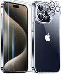 Red2Fire New Designed for iPhone 15 Pro Max Case Clear, [Clear & Non Yellowing][2Pcs Tempered Glass Camera Protector & Screen Protector] Shockproof Slim Case for iPhone 15 Pro Max 6.7"