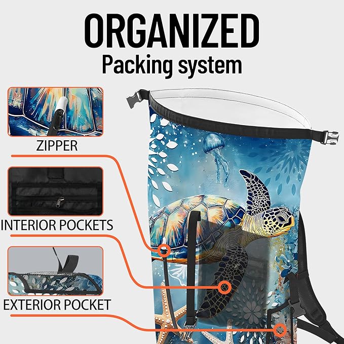 Dry Bag Waterproof, 5L Roll Top Lightweight Dry Storage Floating and Lightweight Bag Backpack with Phone Case for Kayaking Paddle Board Camping Travel Swimming Boating Beach Accessories