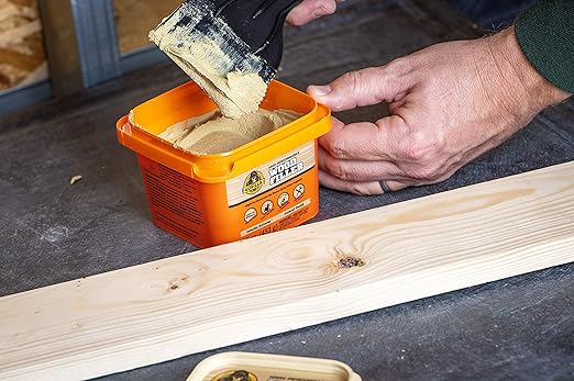 Gorilla All Purpose Wood Filler, Natural Finish, 16 Ounce Tub (Pack of 4) - Water Resistant for Indoor or Outdoor Projects and Repairs