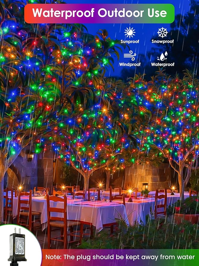 66Ft 200 LED RGB Color Changing 4th of July Fairy Lights Plug in, Waterproof String Lights with Remote for Outdoor Indoor, 24 Colors Twinkle Lights with Timer for Independence Day Patriotic Decoration