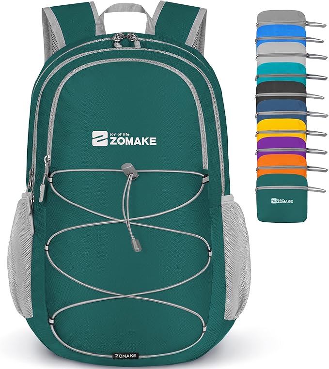 ZOMAKE Lightweight Packable Backpack 28L, Foldable Backpacks Water Resistant Collapsible Day Bag Light Daypack for Hiking