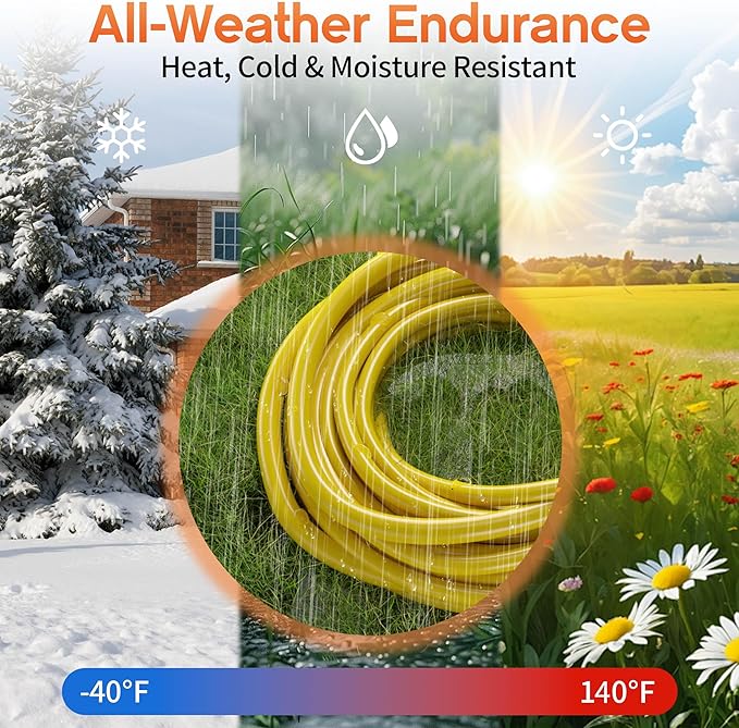6 ft 10 Gauge Heavy Duty 3 Outlet Extension Cord Splitter with Indicator, Waterproof Outdoor Extension Cord with Multiple Outlets, 15A 1875W for Workshop, ETL Listed, Flexible Yellow SJTW