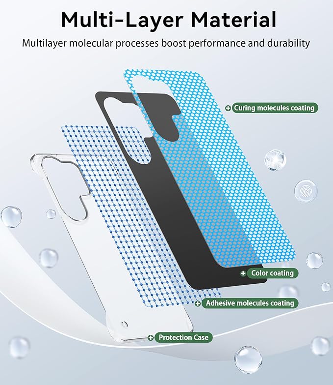 GRECAZO Slim Borderless for Samsung Galaxy S26 Plus Phone Case 6.7"(2026) Ultra-Thin Lightweight Frameless Matte Hard PC Cover Case with Pull Ring Minimalist Non Slip Rope-Black