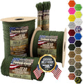 TOUGH-GRID 550 Paracord, Type III Mil-Spec Nylon Rope - 200 Ft Camo Green Tactical Survival Cord