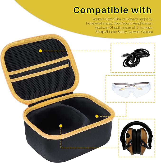 Storage Case Compatible with Walker's Razor Slim Shooting Hearing Protection Electronic Earmuffs