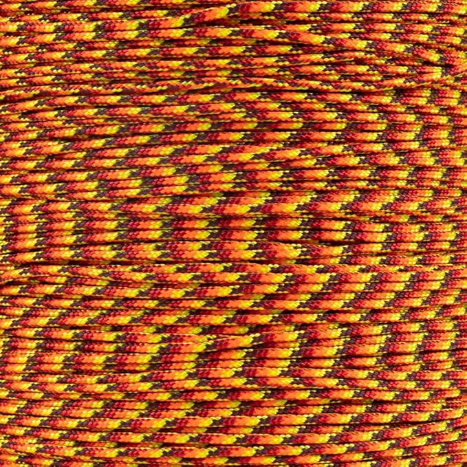 Paracord Planet 325 Paracord – 3 mm Type II Nylon Parachute Cord with 3 Inner Strands (Firecracker, 25 ft)