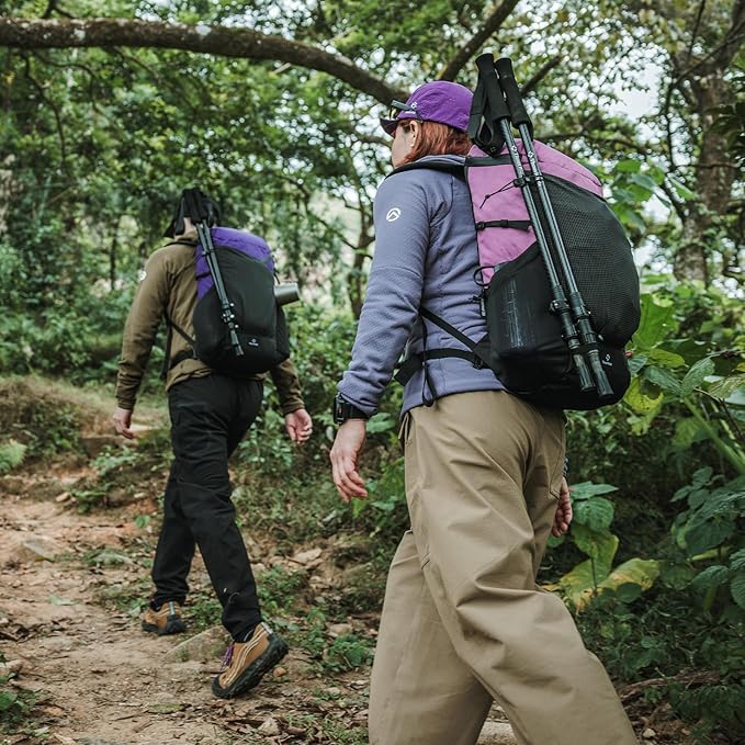 Thous Winds Ultralight Backpack, 20+5L Waterproof Hiking Daypack, EPX200 Fabric, 500g Lightweight Travel Backpack for Men Women Outdoor Camping Backpacking, Lilac