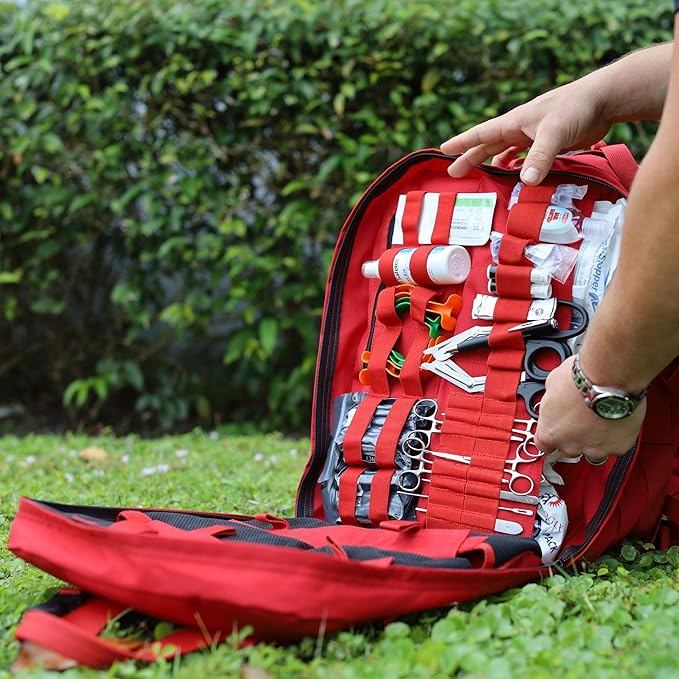 Luminary Stomp Medical Backpack Fully Stocked First Aid Trauma Kit Special Operations Pack Medical Bug Out Bag for EMS/EMT First Responders Preppers (Tactical Black)