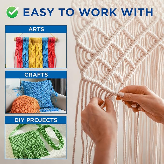 TECEUM Cotton Rope 3/16” (5 mm) – 100 FT – Strong All-Purpose Braided Rope – Natural Cotton – for Crafting, Сamping, Clothes Line, DIY, Indoor & Outdoor Use – Pink