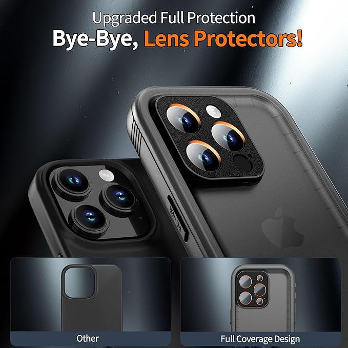 Cozycase for iPhone 15 Pro Max Waterproof Shockproof Dustproof Case - Heavy Duty/360 Full Body/Military Grade/Protective/Rugged 【8FT Drop Proof】 Built in Screen/Camera Protector with Lanyard Black