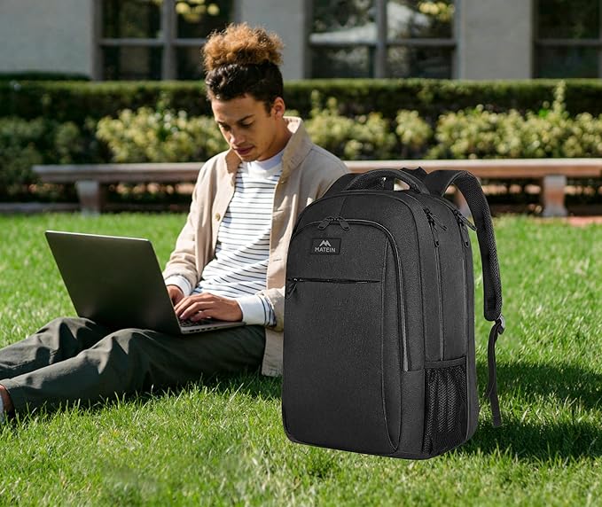 MATEIN Extra Large Backpack, 17 Inch Travel Laptop Backpack, Anti Theft TSA Friendly Business Work College Computer Backpack for Men Women, Black