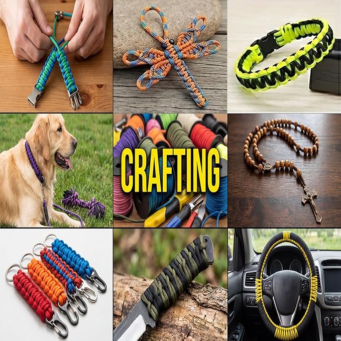 Reflective Paracord 240lb - Diameter 2mm Micro Utility Cord -3 Strand Parachute Spool Cord - 100ft 200ft,Paracord for Camping,Hiking,Fishing,Outdoor and DIY