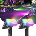 2 Pack - Solar Christmas Lights Outdoor Waterproof,6 Color Changing Spotlights &10 Modes, IP67 Waterproof,105° Adjustable Solar Spot Lights for Pathway/Garden/Yard/Patio/Landscape/Backyard Xmas Decor