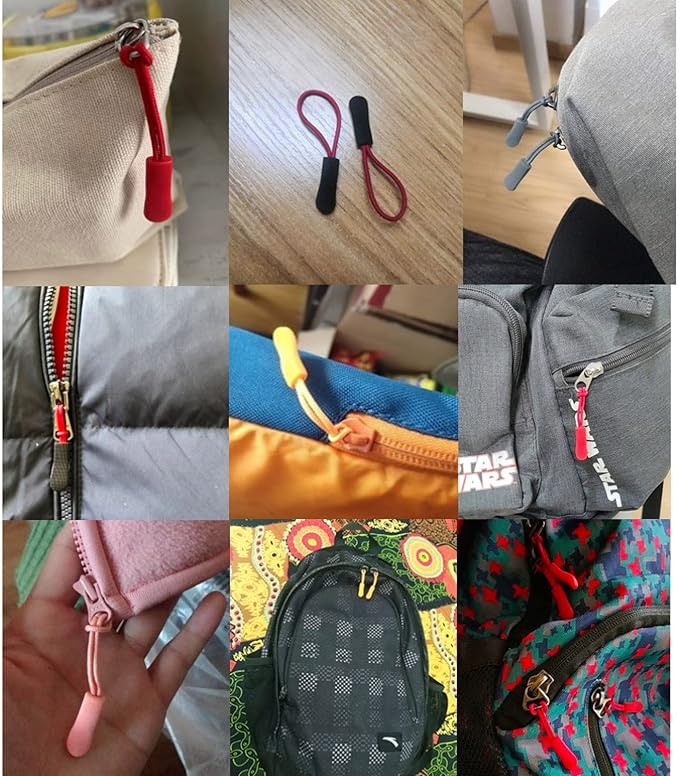 Upgraded Zipper Pulls, 10PCS Black - Premium Replacement for Luggage, Backpacks, Jackets, Purses, Handbags