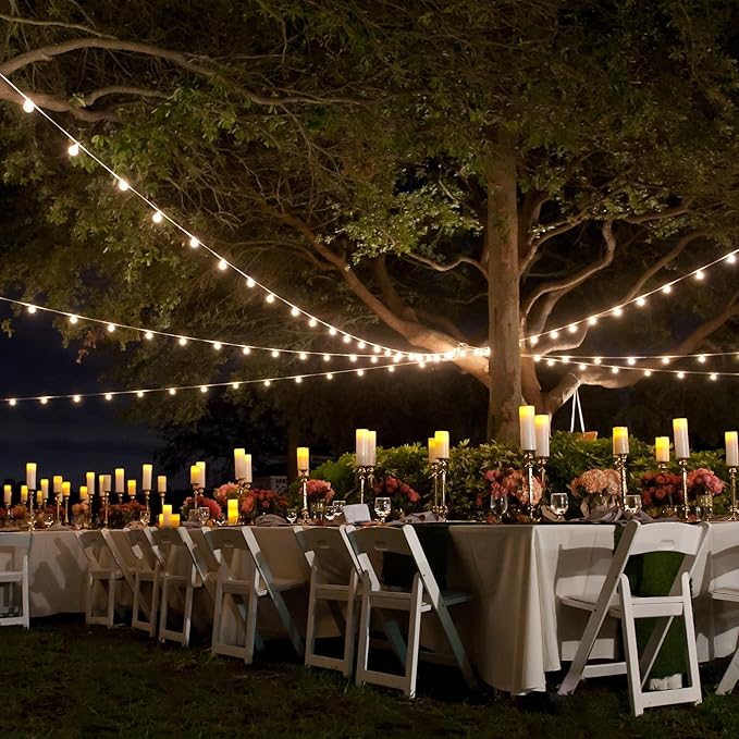 Banord Outdoor String Lights, 105FT Waterproof Patio Lights with 1W Dimmable LED Bulbs, Hanging String Lights for Outdoor Backyard, Garden, Deck, Porch, Gazebo, Balcony, Camping, Party(White)