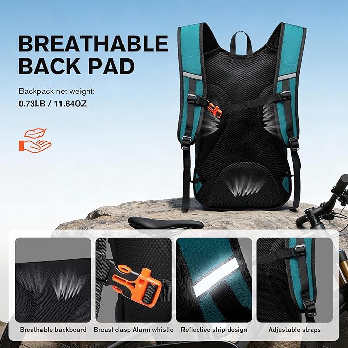 Ultra-Light Soft Daypack 15L/20L, Cushioned Breathable Back Panel Backpack, Lightweight Packable Travel Backpack (Green, 20L)