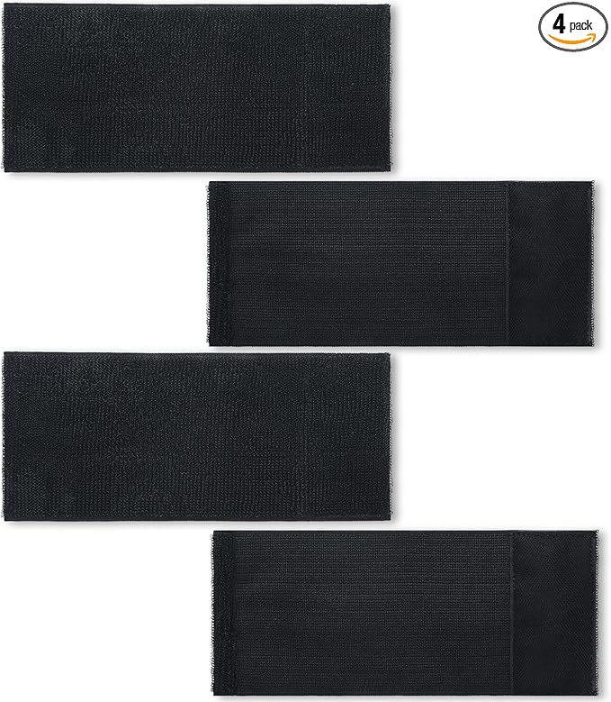 Geiserailie 4 Pcs Extender Strap Reusable Ice Belt Extender Strap Multipurpose Elastic Hook and Loop Extension for Ice Pack Black Back/Knee/Ankle Braces, Vests, Wraps, and Belts(4 x 9 Inch)