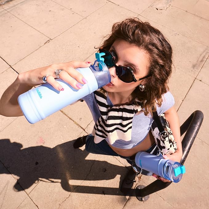 bubba 24 oz Dualsip Insulated Stainless Steel Water Bottle with Straw - Reusable, Leakproof, Lightweight, Dishwasher Safe, Lead-Free and BPA-Free, Daydreamin'
