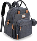 RUVALINO Diaper Bag Backpack-Expandable Baby Bag with up to 50% Capacity -Baby Essentials Bag with Changing Pad Insulated Bottle Holders & Pacifier Case, Waterproof, Dark Gray XL
