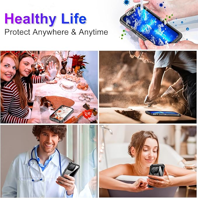 2025 New for iPhone 13 Pro Max Case Waterproof,[Built-in Screen Protector & Camera Protector] [Full Body Shockproof] [IP68 Underwater][Dustproof][Dropproof] Phone Case for iPhone 13 Pro Max 6.7"