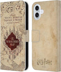 Head Case Designs Officially Licensed Harry Potter The Marauder's Map Prisoner of Azkaban II Leather Book Wallet Case Cover Compatible with Apple iPhone 16 Plus