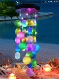 Toodour Solar Wind Chimes for Outside, Hanging Pastel Lights with 2 Modes, Shells Light Gifts for Mom Grandma Wife, LED Outside Decorative Mobile Lights for Garden Yard Patio Decorations(Pastel)
