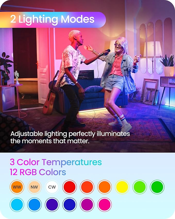 Rechargeable Light Bulbs with Remote Control, 4 Packs E12 Battery Operated Light Bulbs, 3 Timer 15 Colors Selectable, Dimmable Wireless RGB LED Bulb, Non-Hardwired, R08YBP405