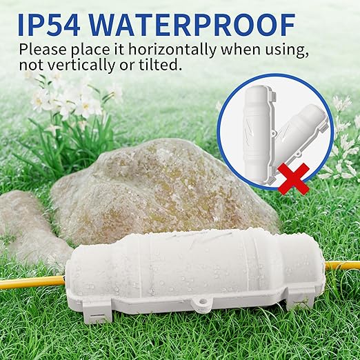 9 Pack Outdoor Extension Cord Safety Cover with Waterproof Seal IP54 Water-Resistant, Weatherproof Electrical Connection Box with 2 Latches, Plug, Socket, Holiday Decoration Light, White