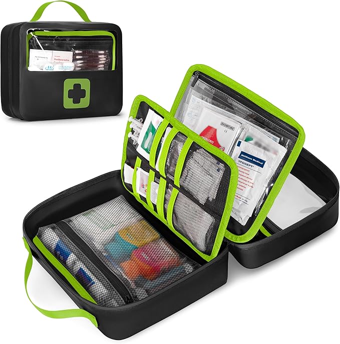 Marscamd Waterproof Empty First Aid Bag with a Detachable Panel, Small Medical Bag with Molle System, Green (Bag Only)