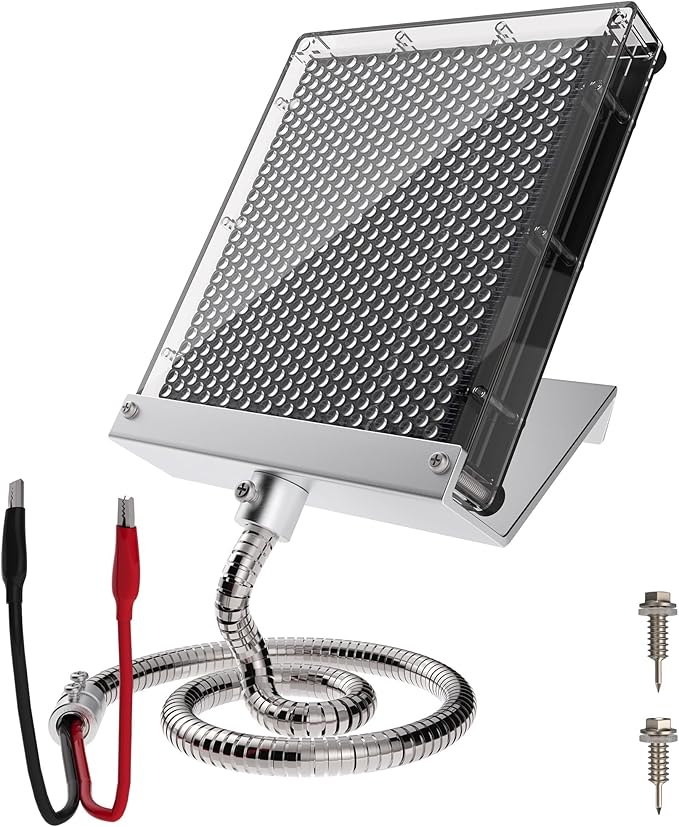 12V Solar Panel Battery Charger for Deer Feeder, 1.7W Waterproof Solar Panel with Mounting Bracket and Alligator Clips