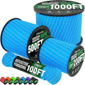 Reflective Paracord Rope 750 lb - 500ft 5/32" Parachute Cord 4MM 12-Strand para Cord - Heavy Duty Spool String for Survival,Camping Gear, Survival Bracelet, Clothesline - Blue