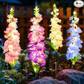 KOOPER Solar Lights Outdoor Garden Decor, 4 Pack Upgraded Delphinium Solar Garden Lights with 36 LEDs, Vivid Flowers Outdoor Waterproof for Landscape Patio Yard Decor