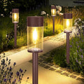UME 8 Pack Solar Pathway Lights Outdoor, Bright Solar Garden Lights with Metal Design–IP65 Waterproof, Auto On/Off, 3000K LED Landscape Lighting for Yard, Lawn, Walkway, Driveway, Patio Decor