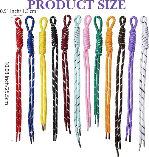 12Pcs Paracord Keychain Paracord Charm Bag Keychain Accessories Colorful Braided Code Charms Rope Bag Charms for Handbag Accessories Purse Hanging Ornament Water Bottle Backpacks
