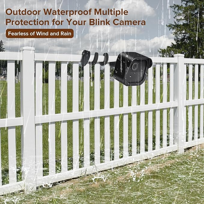 delilyn Flexible Twist Mount for All-New Blink Outdoor 4 (4th Gen) & Blink Outdoor (3rd Gen), Weatherproof Protective Housing with Charging Cutout and Gooseneck Mount for Blink Camera