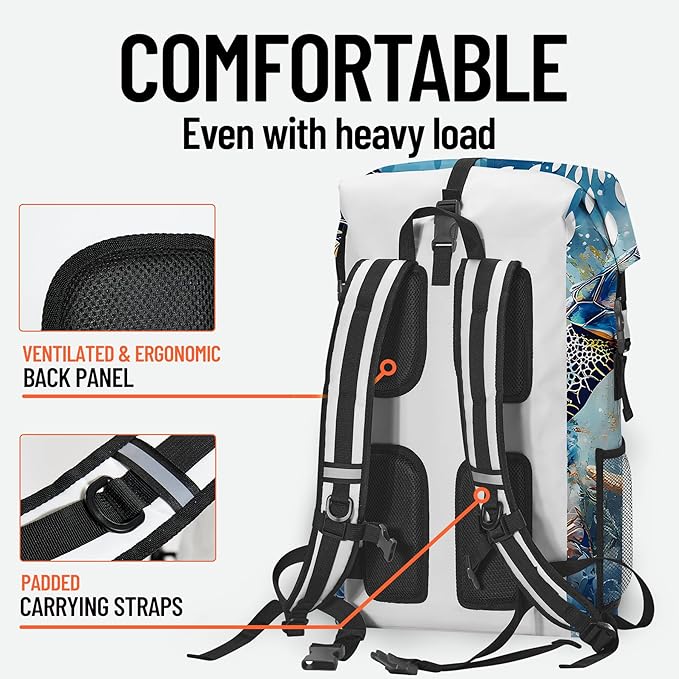 Dry Bag Waterproof, 5L Roll Top Lightweight Dry Storage Floating and Lightweight Bag Backpack with Phone Case for Kayaking Paddle Board Camping Travel Swimming Boating Beach Accessories