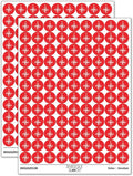 Compass Rose Nautical Star Navigation Map 200+ Round Stickers - Gloss Finish - 0.50" Size - Red
