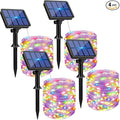 btfarm 4 Pack Solar String Lights Outdoor, Toltal 320LED 132FT Solar Fairy Lights Outside Waterproof 8 Modes, Copper Wire Solar Powered Twinkle Light for Tree Garden Christmas Wedding, Multicolor