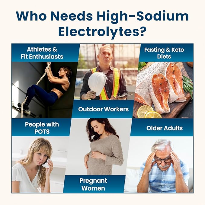 Venture Pal High Sodium Sugar Free Electrolytes Powder Packet - Hydration Packets with Vitamin, Sodium & Potassium | Zero Calories | Vegan, Keto & Paleo Friendly Electrolyte Drink Mix - 16 Sticks
