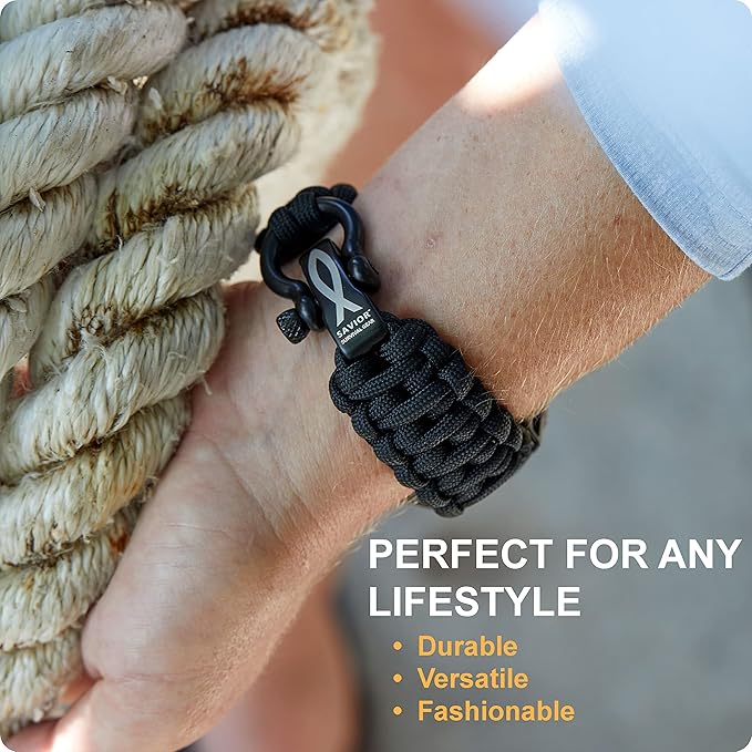 Savior Survival Gear Paracord Watch Band - Compatible with Apple Watch Band 49mm 46mm 45mm 44mm 42mm - iWatch Band Series Ultra 10 9 8 7 6 5 4 3 2 1 SE – Adjustable strap for men (Black, X-Large)