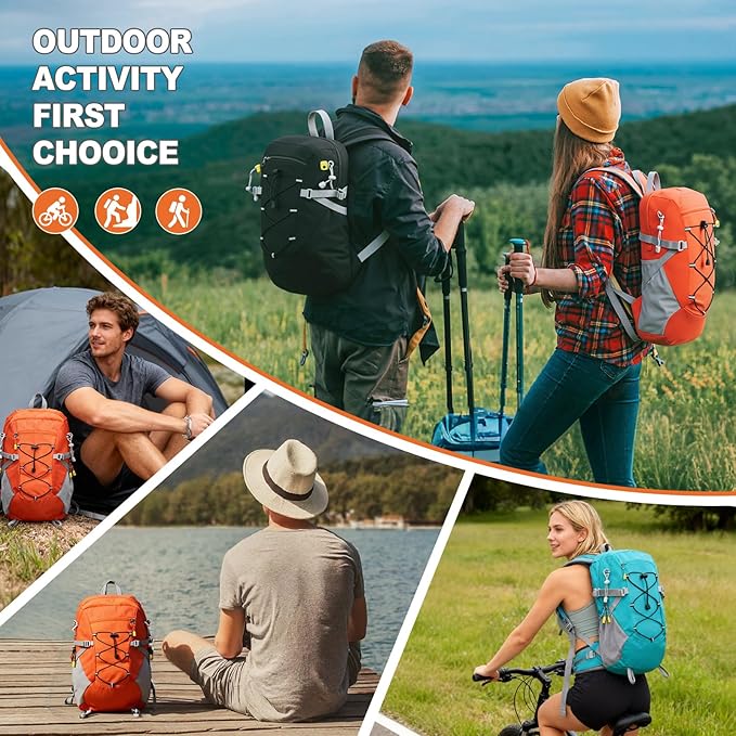 20L Hiking Backpack Lightweight Packable Hiking Daypack, Foldable Small Travel Outdoor Camping Shoulder Bag with Wet Dry Separation (Blue)