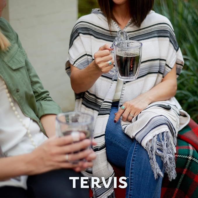 Tervis 16oz Clear Insulated Mug Collection - 4pk, Keeps Drinks Cold & Hot, Made in USA, BPA-free, Transparent, Reusable Coffee Cup