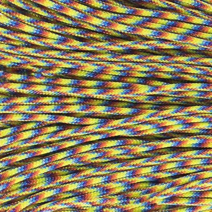 Paracord Planet 275lb Paracord – 3/32 Inch (2.38 mm) Nylon Crafting Cord with 5 Strand Inner Core – Trippin (250 ft)